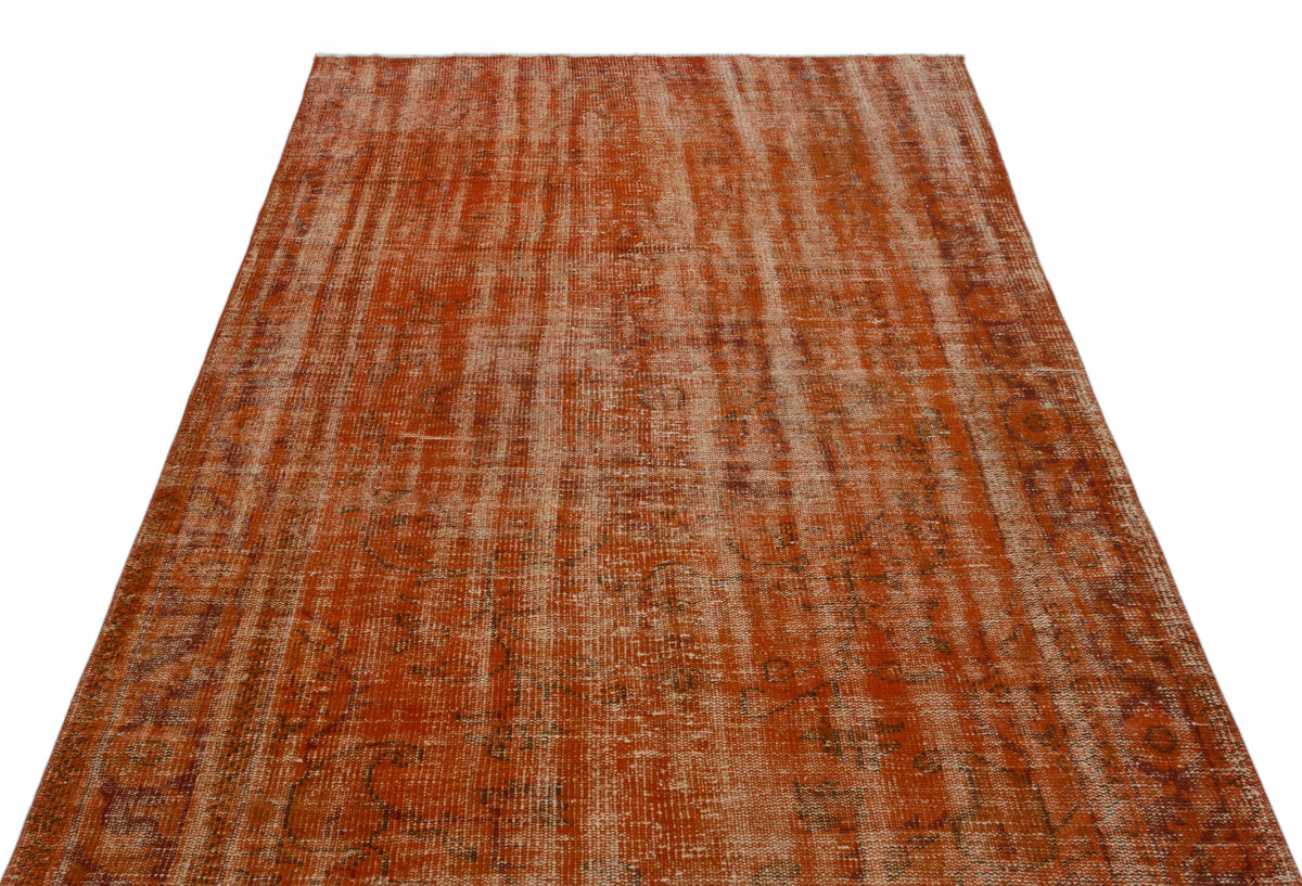 Orange Over Dyed Vintage Rug 5&#39;1&#39;&#39; x 9&#39;2&#39;&#39; ft 156 x 280 cm