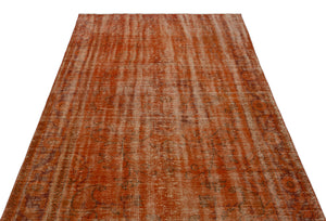 Orange Over Dyed Vintage Rug 5'1'' x 9'2'' ft 156 x 280 cm