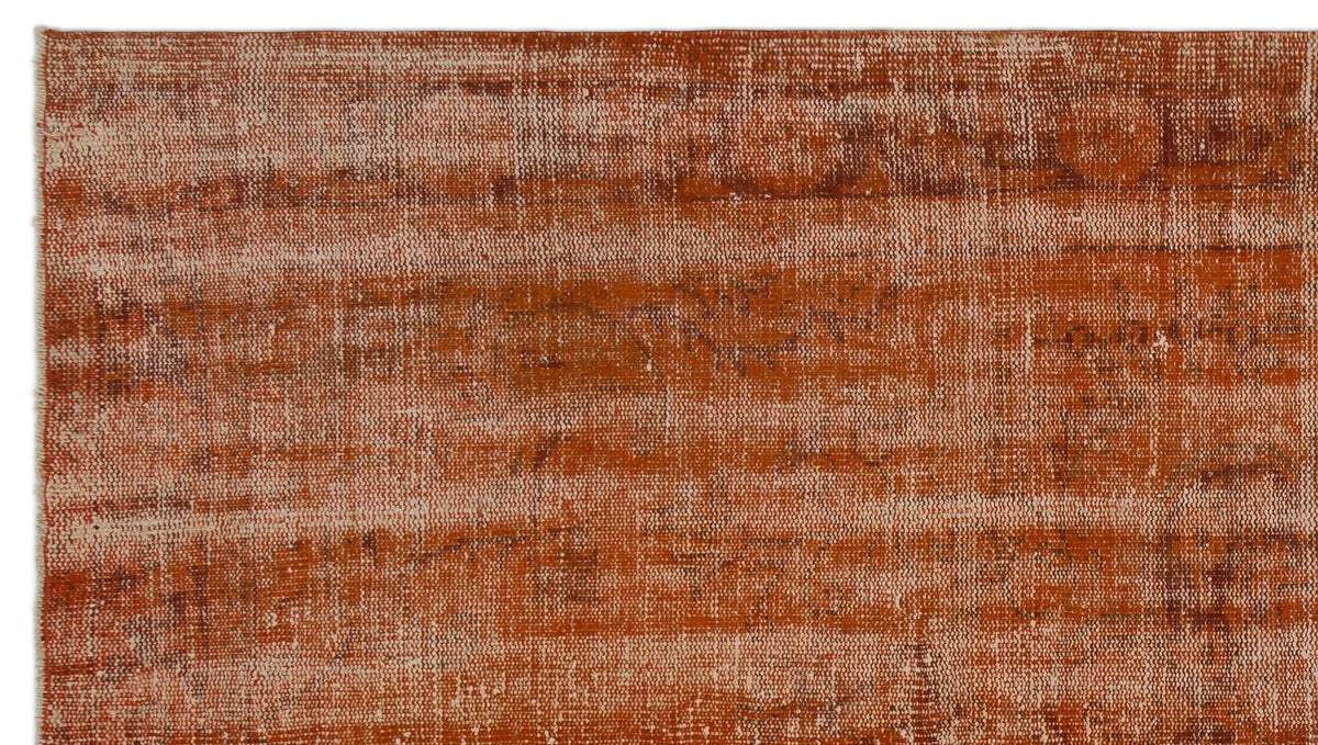 Orange Over Dyed Vintage Rug 5&#39;1&#39;&#39; x 9&#39;2&#39;&#39; ft 156 x 280 cm