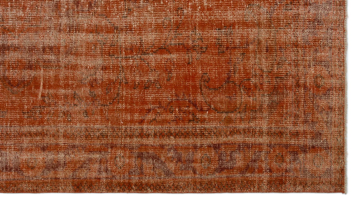 Orange Over Dyed Vintage Rug 5&#39;1&#39;&#39; x 9&#39;2&#39;&#39; ft 156 x 280 cm