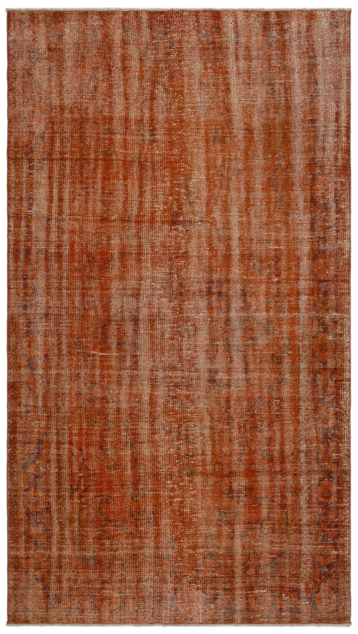 Orange Over Dyed Vintage Rug 5'1'' x 9'2'' ft 156 x 280 cm
