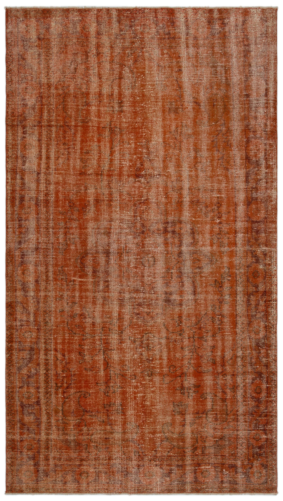 Orange Over Dyed Vintage Rug 5&#39;1&#39;&#39; x 9&#39;2&#39;&#39; ft 156 x 280 cm