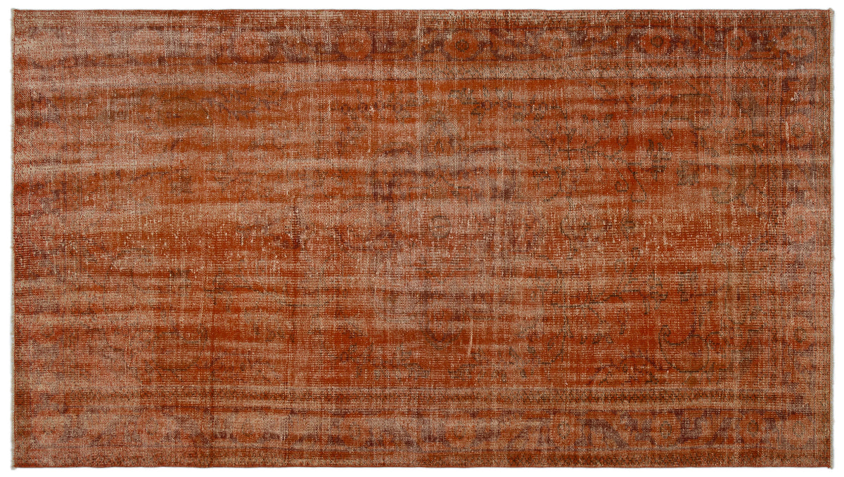 Orange Over Dyed Vintage Rug 5&#39;1&#39;&#39; x 9&#39;2&#39;&#39; ft 156 x 280 cm