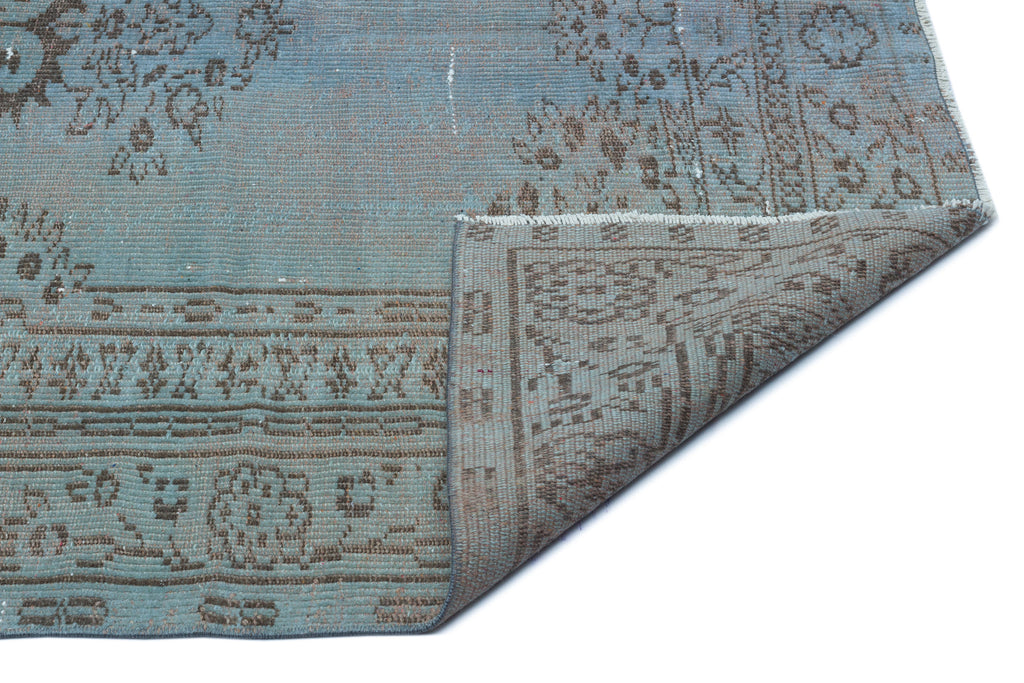 Blue Over Dyed Vintage Rug 5'0'' x 8'1'' ft 153 x 246 cm