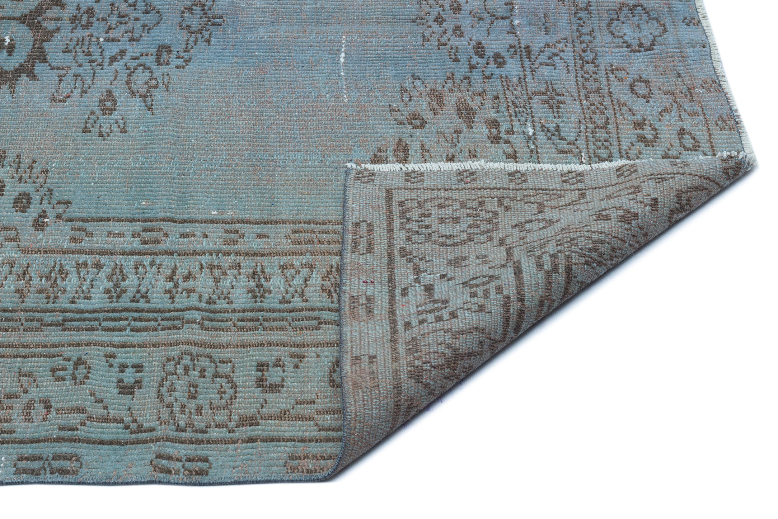 Blue Over Dyed Vintage Rug 5'0'' x 8'1'' ft 153 x 246 cm