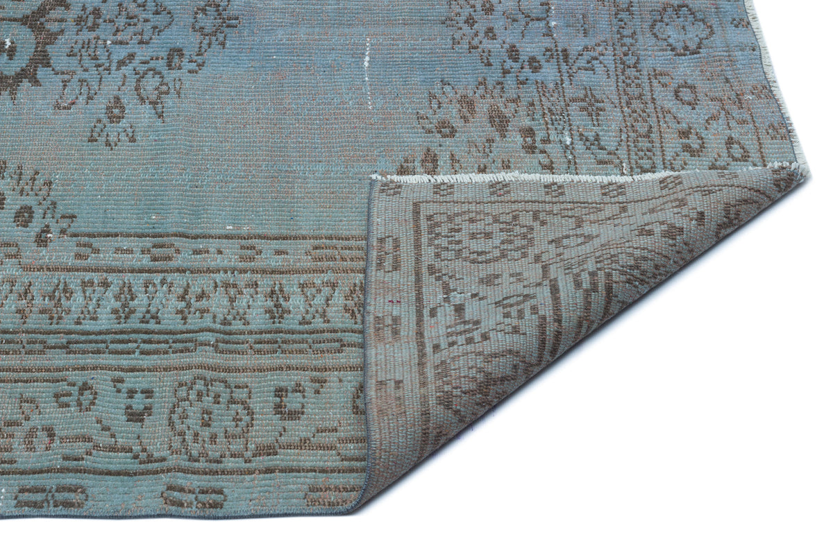 Blue Over Dyed Vintage Rug 5&#39;0&#39;&#39; x 8&#39;1&#39;&#39; ft 153 x 246 cm