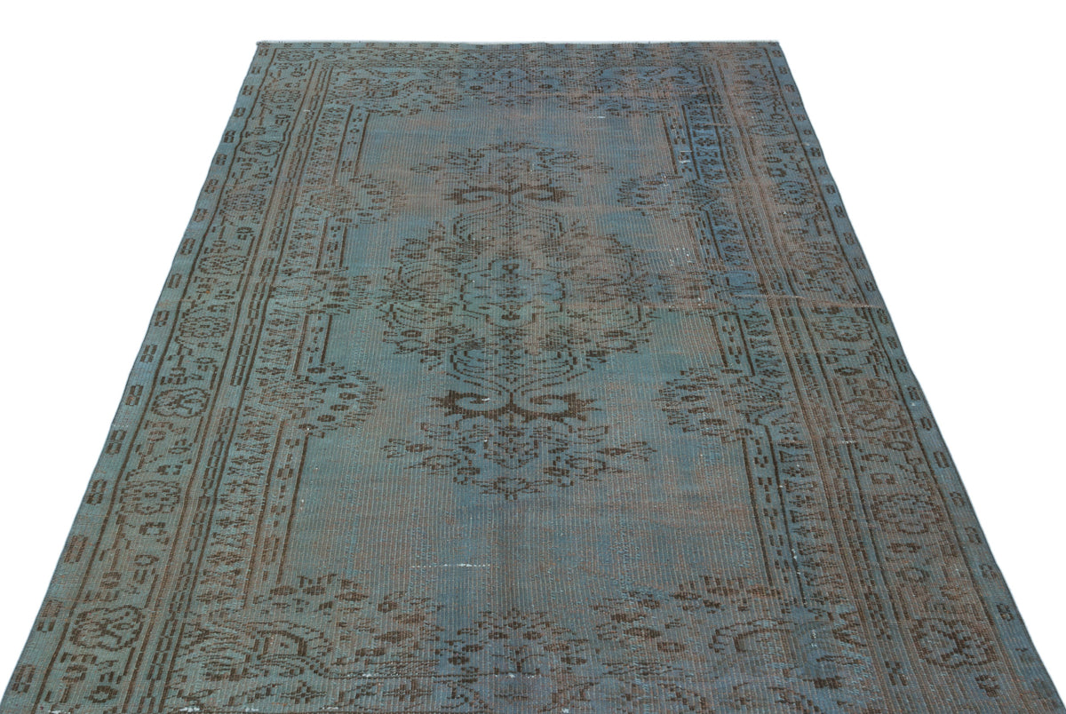 Blue Over Dyed Vintage Rug 5&#39;0&#39;&#39; x 8&#39;1&#39;&#39; ft 153 x 246 cm