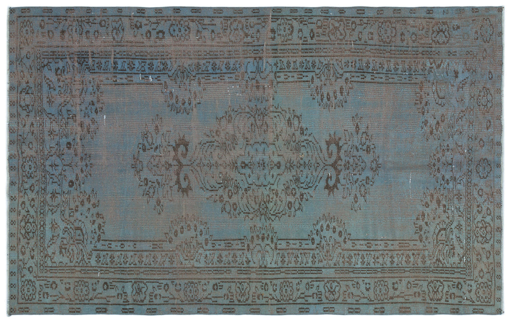 Blue Over Dyed Vintage Rug 5'0'' x 8'1'' ft 153 x 246 cm