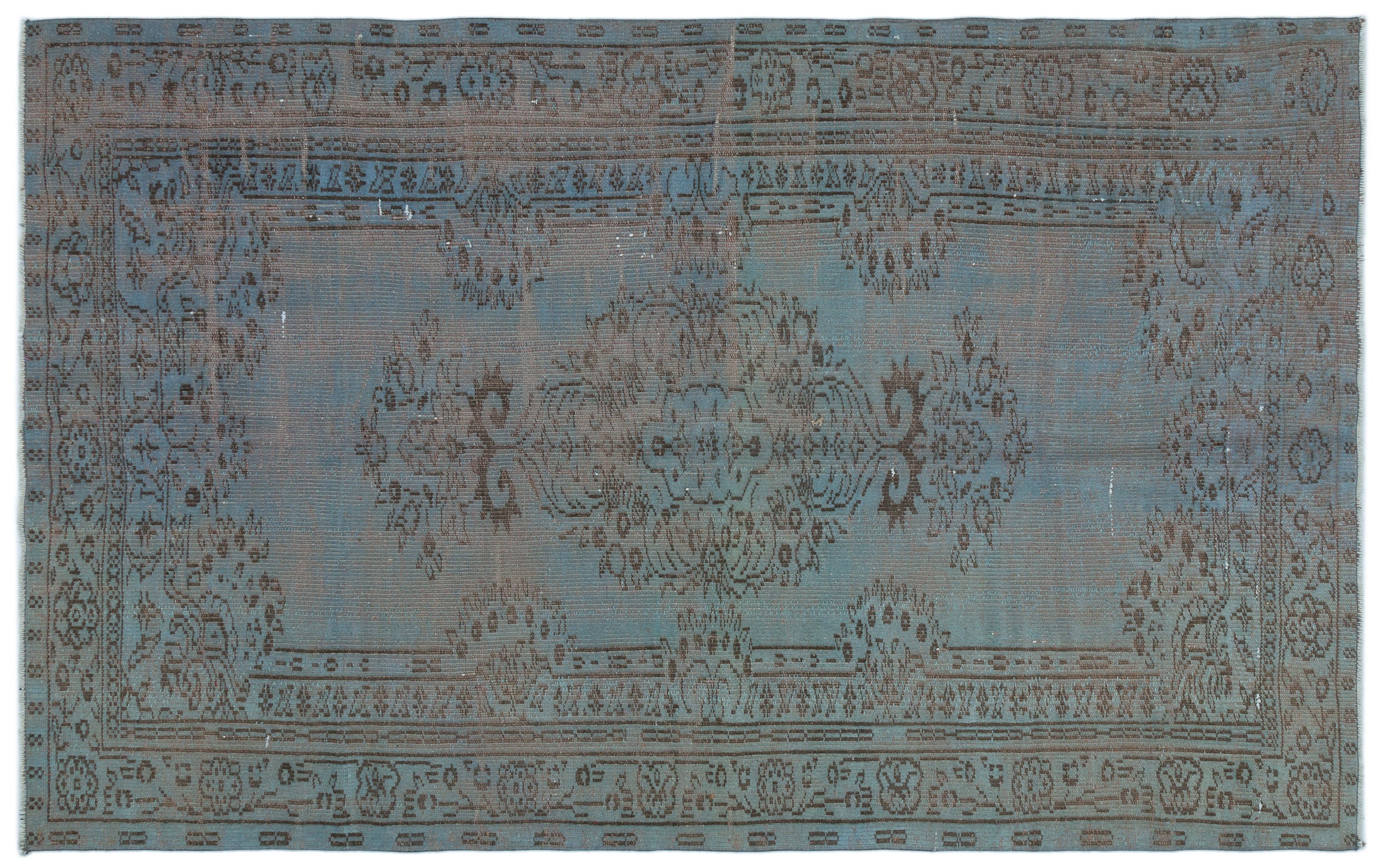 Blue Over Dyed Vintage Rug 5'0'' x 8'1'' ft 153 x 246 cm