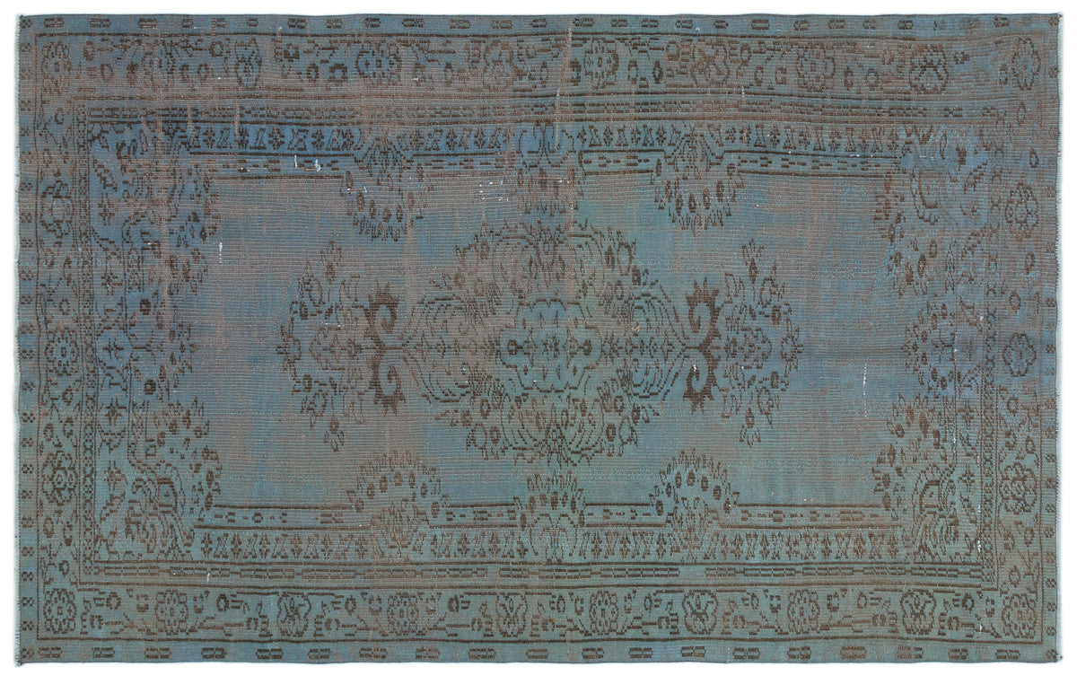 Blue Over Dyed Vintage Rug 5&#39;0&#39;&#39; x 8&#39;1&#39;&#39; ft 153 x 246 cm