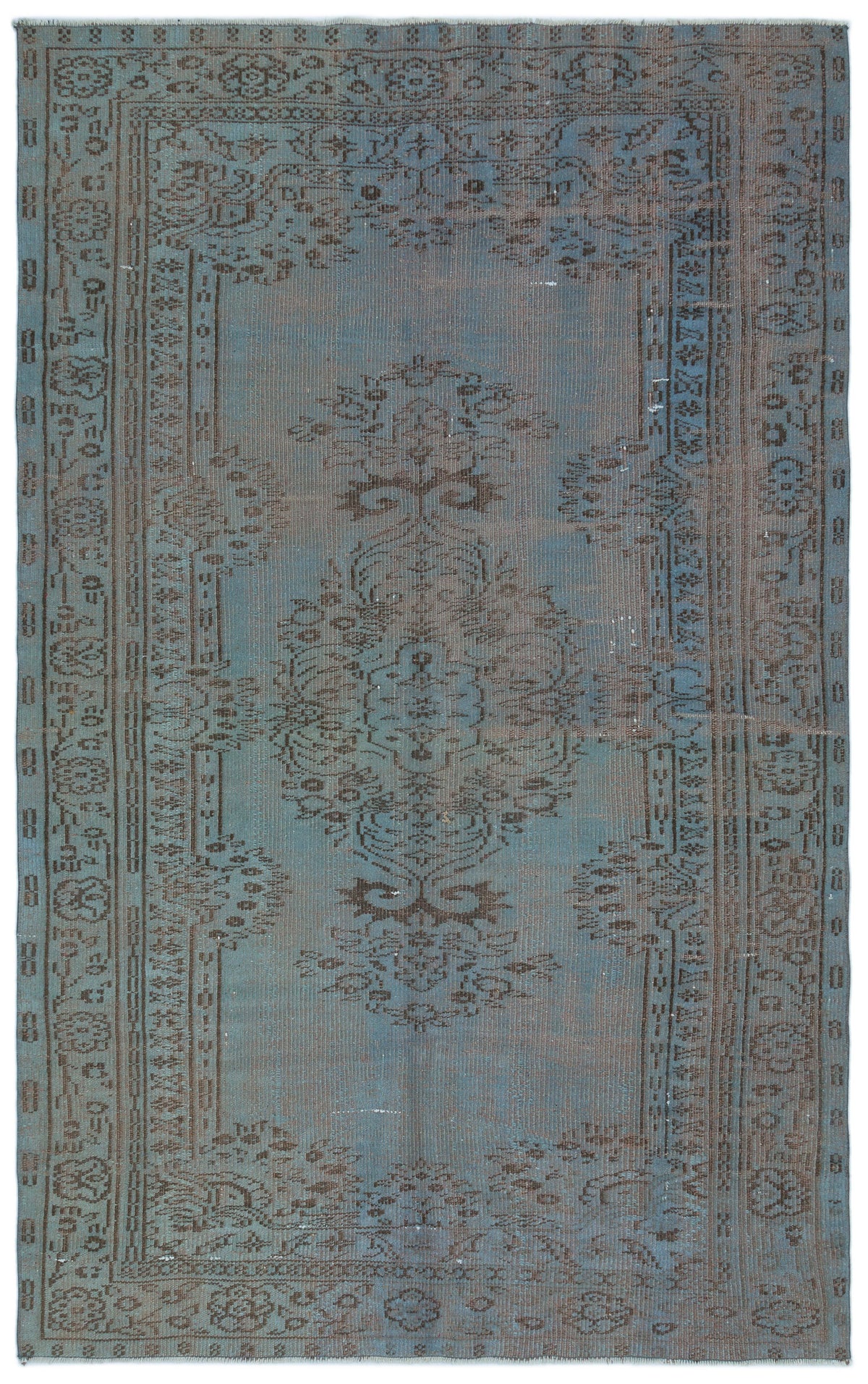 Blue Over Dyed Vintage Rug 5&#39;0&#39;&#39; x 8&#39;1&#39;&#39; ft 153 x 246 cm