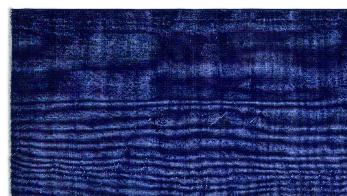 Blue Over Dyed Vintage Rug 4&#39;11&#39;&#39; x 8&#39;11&#39;&#39; ft 150 x 273 cm