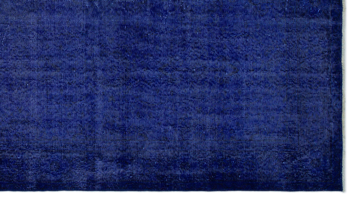 Blue Over Dyed Vintage Rug 4&#39;11&#39;&#39; x 8&#39;11&#39;&#39; ft 150 x 273 cm