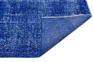 Blue Over Dyed Vintage Rug 5'3'' x 8'10'' ft 160 x 270 cm