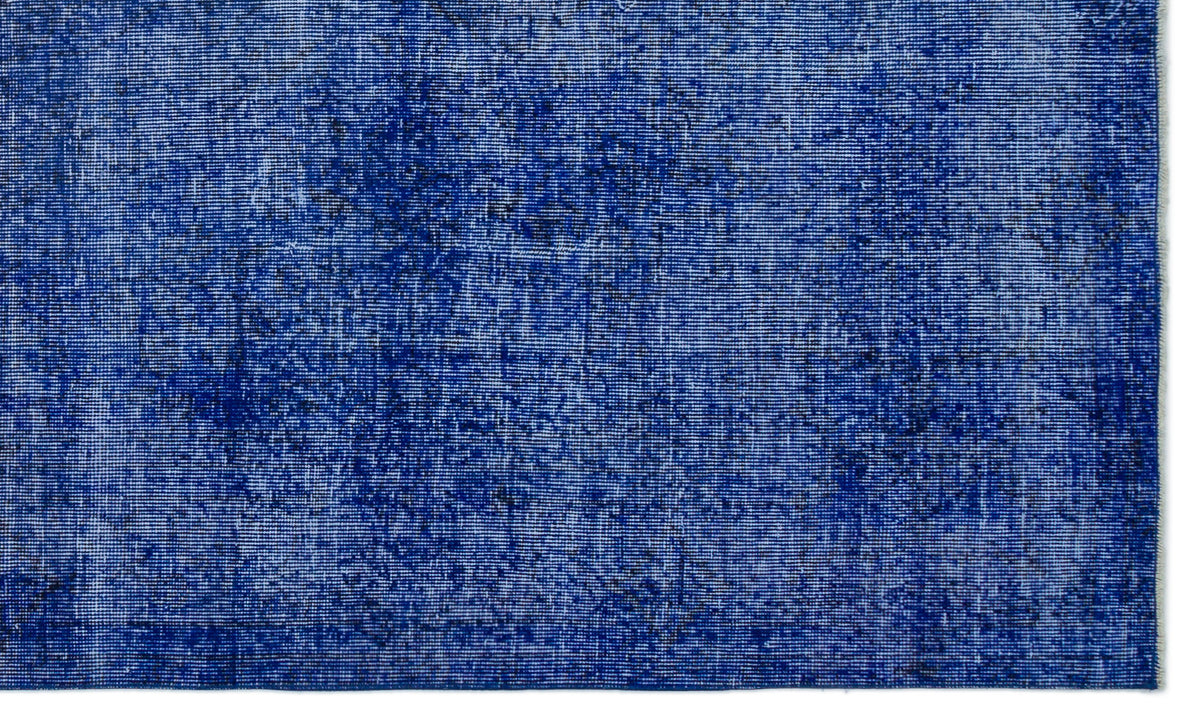 Blue Over Dyed Vintage Rug 5&#39;3&#39;&#39; x 8&#39;10&#39;&#39; ft 160 x 270 cm