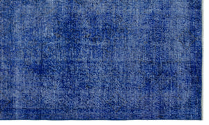 Blue Over Dyed Vintage Rug 5'3'' x 8'10'' ft 160 x 270 cm