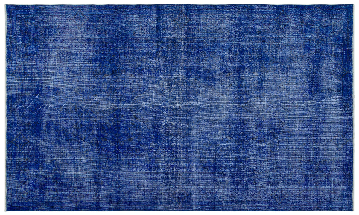 Blue Over Dyed Vintage Rug 5&#39;3&#39;&#39; x 8&#39;10&#39;&#39; ft 160 x 270 cm
