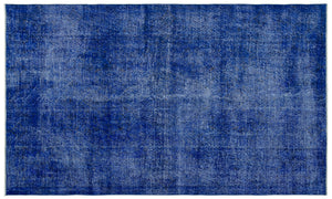 Blue Over Dyed Vintage Rug 5'3'' x 8'10'' ft 160 x 270 cm