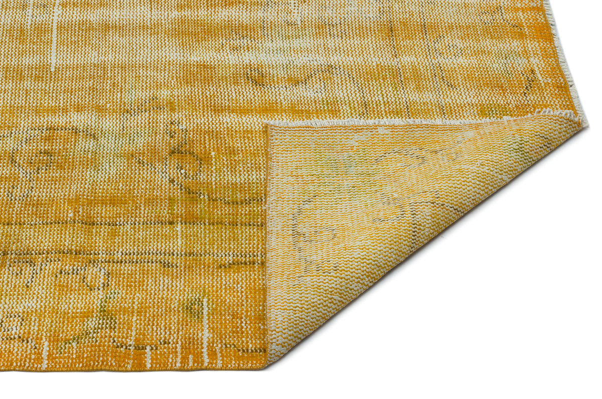 Yellow Over Dyed Vintage Rug 5&#39;10&#39;&#39; x 9&#39;2&#39;&#39; ft 177 x 280 cm