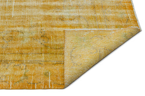 Yellow Over Dyed Vintage Rug 5'10'' x 9'2'' ft 177 x 280 cm