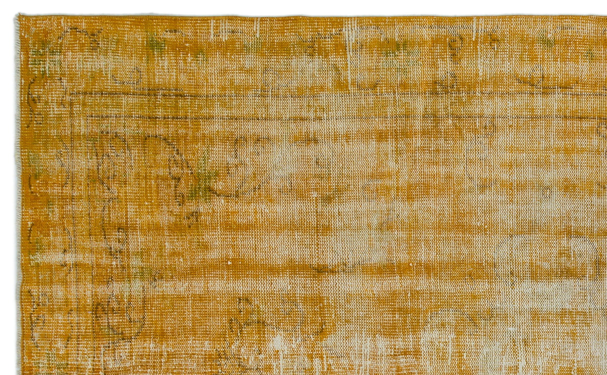 Yellow Over Dyed Vintage Rug 5&#39;10&#39;&#39; x 9&#39;2&#39;&#39; ft 177 x 280 cm