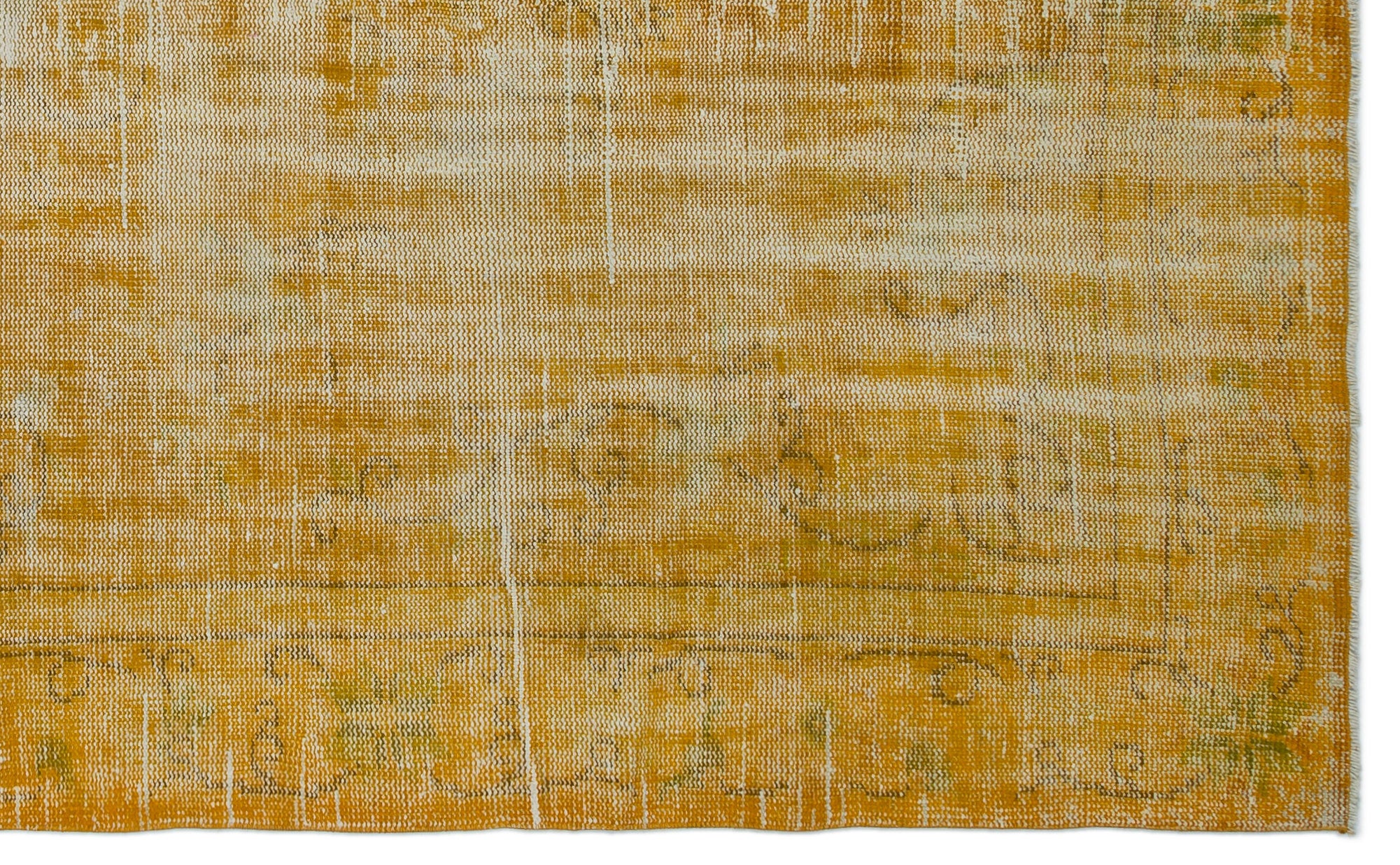 Yellow Over Dyed Vintage Rug 5'10'' x 9'2'' ft 177 x 280 cm