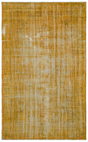 Yellow Over Dyed Vintage Rug 5'10'' x 9'2'' ft 177 x 280 cm