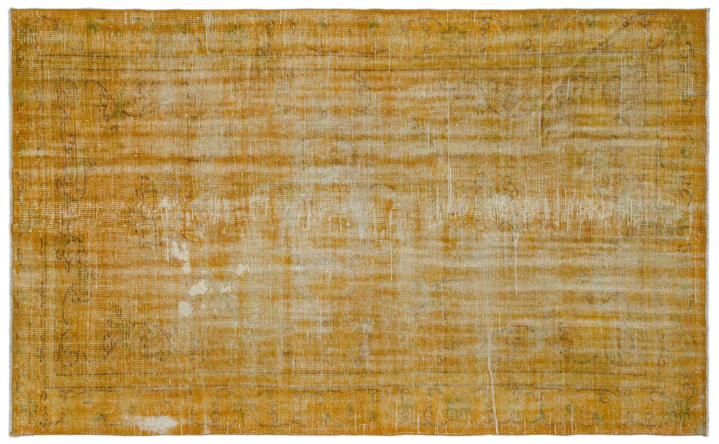 Yellow Over Dyed Vintage Rug 5'10'' x 9'2'' ft 177 x 280 cm