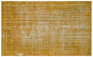 Yellow Over Dyed Vintage Rug 5'10'' x 9'2'' ft 177 x 280 cm