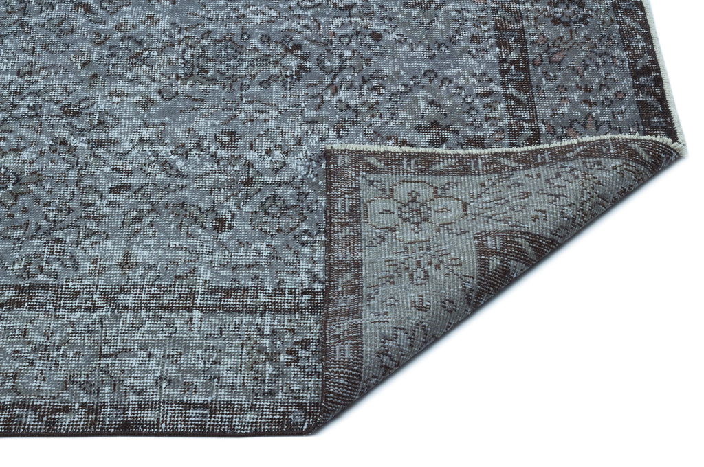 Gray Over Dyed Vintage Rug 5'6'' x 9'8'' ft 168 x 295 cm