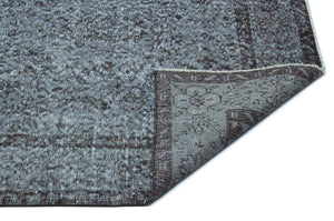 Gray Over Dyed Vintage Rug 5'6'' x 9'8'' ft 168 x 295 cm