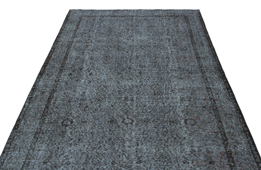 Gray Over Dyed Vintage Rug 5'6'' x 9'8'' ft 168 x 295 cm