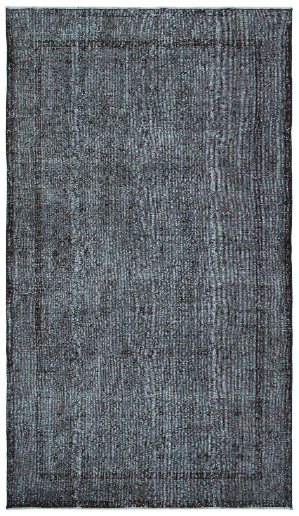 Gray Over Dyed Vintage Rug 5'6'' x 9'8'' ft 168 x 295 cm