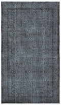 Gray Over Dyed Vintage Rug 5'6'' x 9'8'' ft 168 x 295 cm