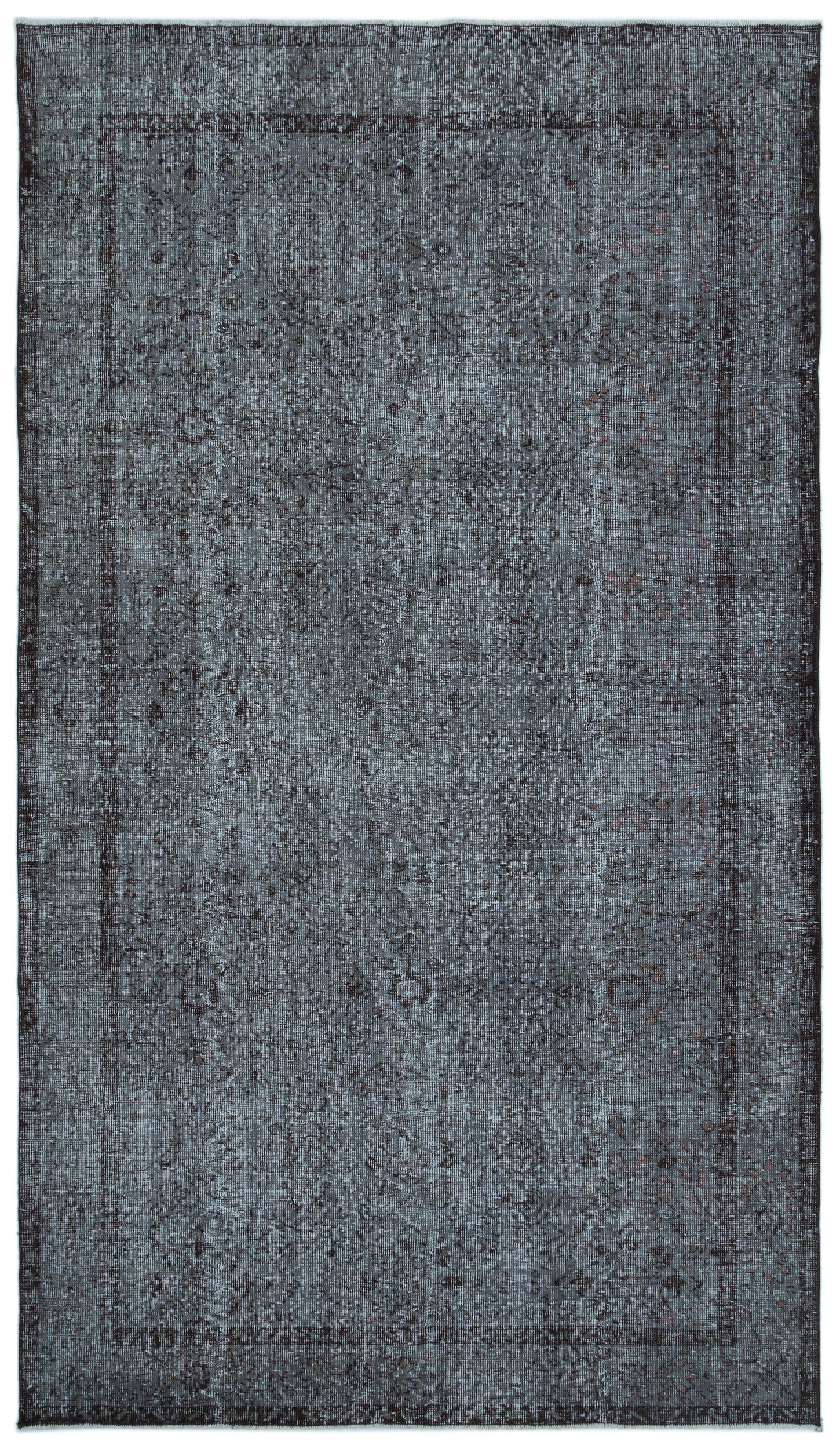Gray Over Dyed Vintage Rug 5'6'' x 9'8'' ft 168 x 295 cm