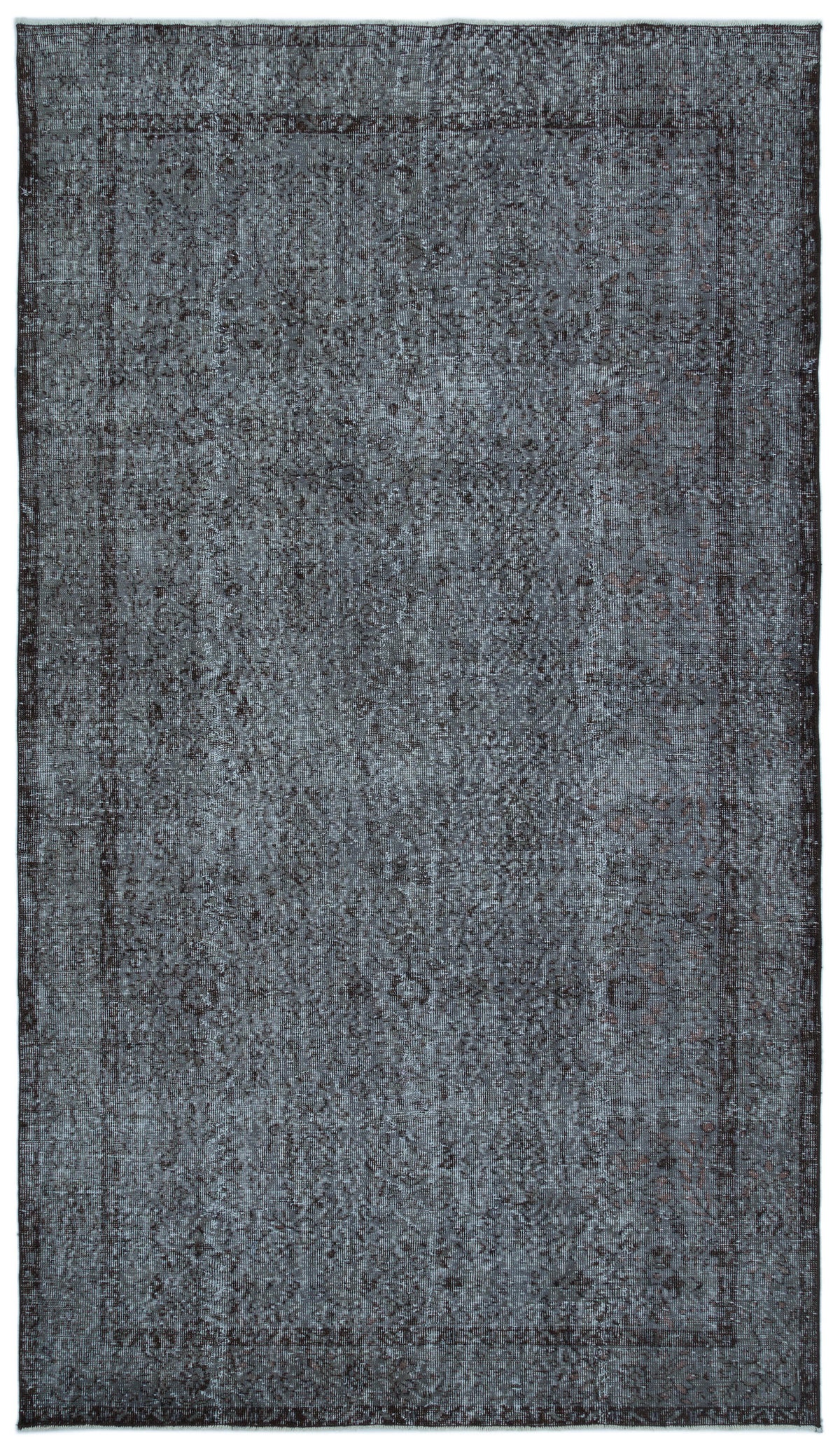 Gray Over Dyed Vintage Rug 5&#39;6&#39;&#39; x 9&#39;8&#39;&#39; ft 168 x 295 cm