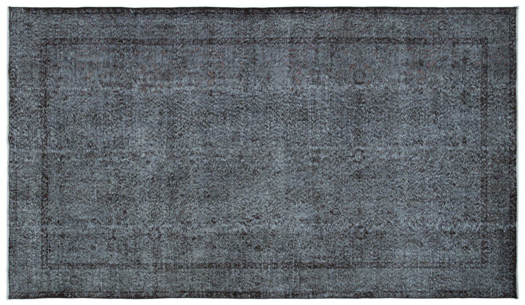 Gray Over Dyed Vintage Rug 5'6'' x 9'8'' ft 168 x 295 cm