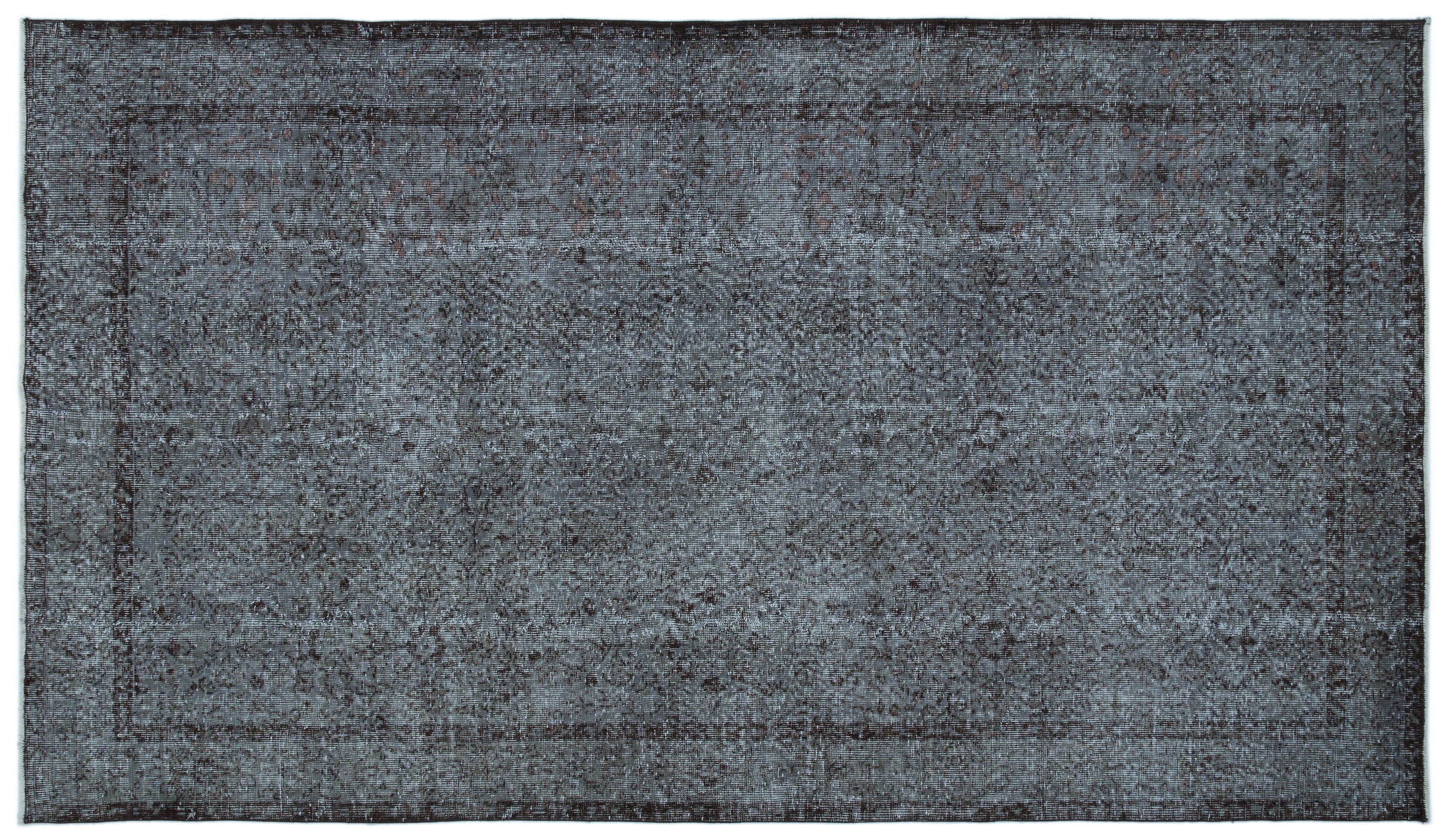 Gray Over Dyed Vintage Rug 5'6'' x 9'8'' ft 168 x 295 cm