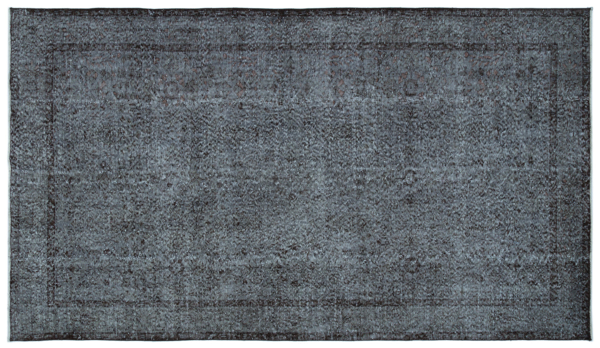 Gray Over Dyed Vintage Rug 5&#39;6&#39;&#39; x 9&#39;8&#39;&#39; ft 168 x 295 cm