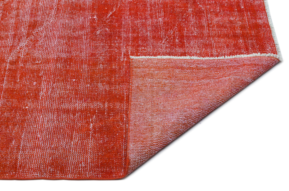 Red Over Dyed Vintage Rug 5&#39;5&#39;&#39; x 8&#39;5&#39;&#39; ft 166 x 257 cm