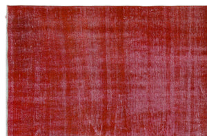 Red Over Dyed Vintage Rug 5'5'' x 8'5'' ft 166 x 257 cm