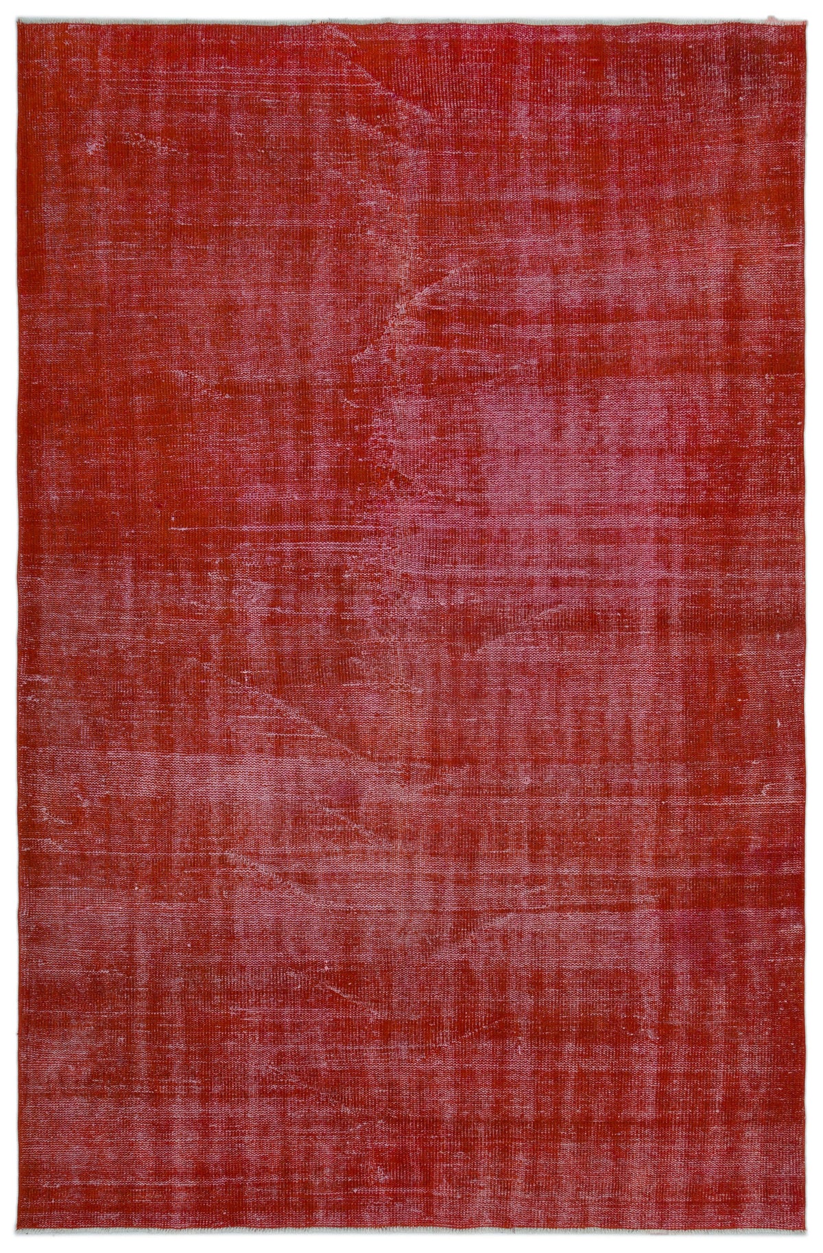 Red Over Dyed Vintage Rug 5&#39;5&#39;&#39; x 8&#39;5&#39;&#39; ft 166 x 257 cm