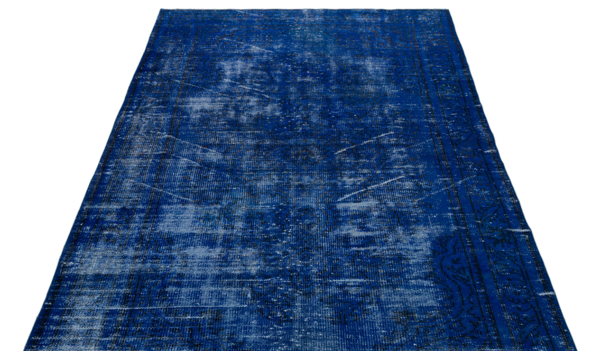 Traditional Design Blue Over Dyed Vintage Rug 5&#39;0&#39;&#39; x 8&#39;5&#39;&#39; ft 153 x 256 cm