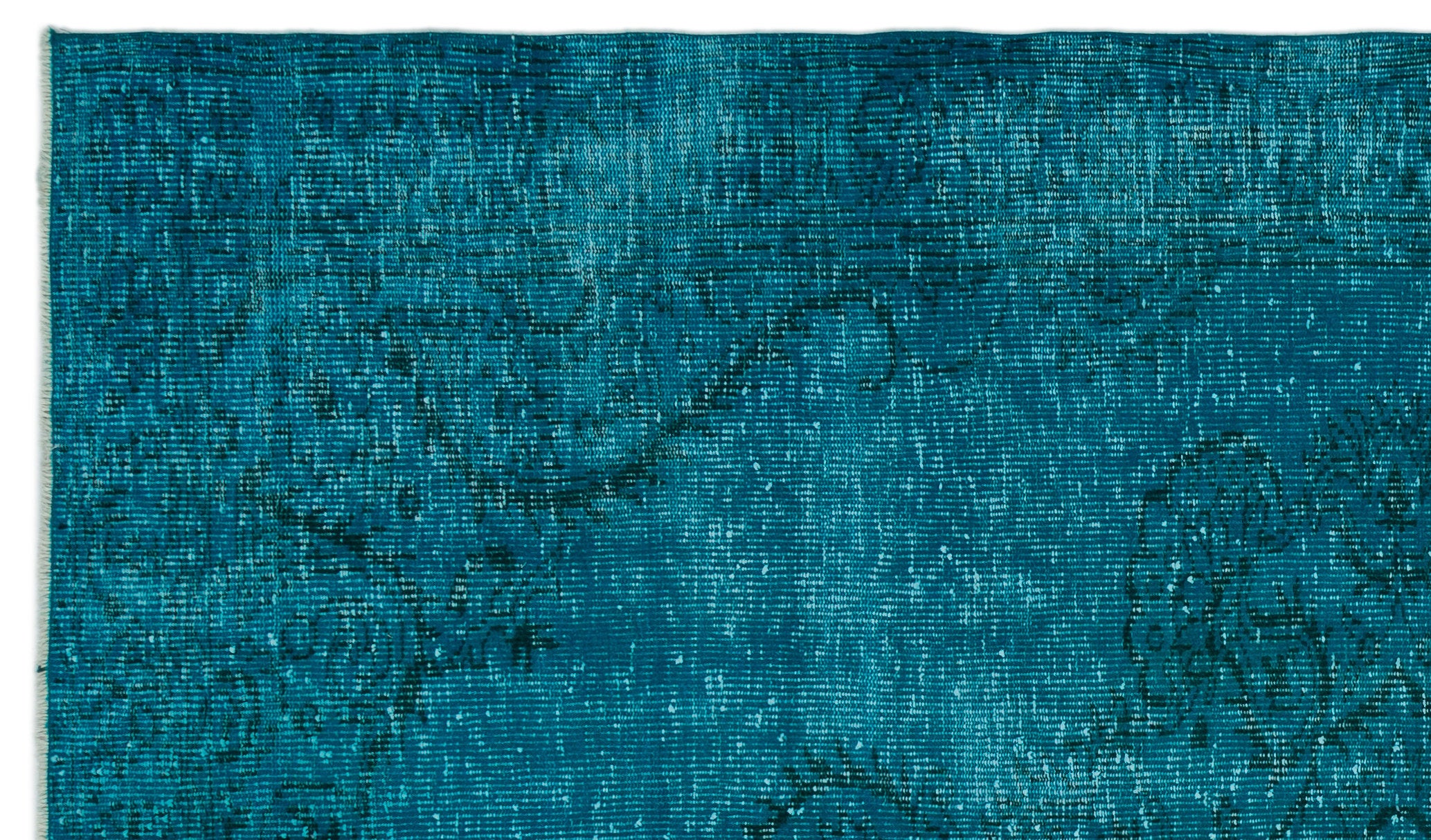Traditional Design Turquoise Over Dyed Vintage Rug 5'8'' x 9'7'' ft 17 ...
