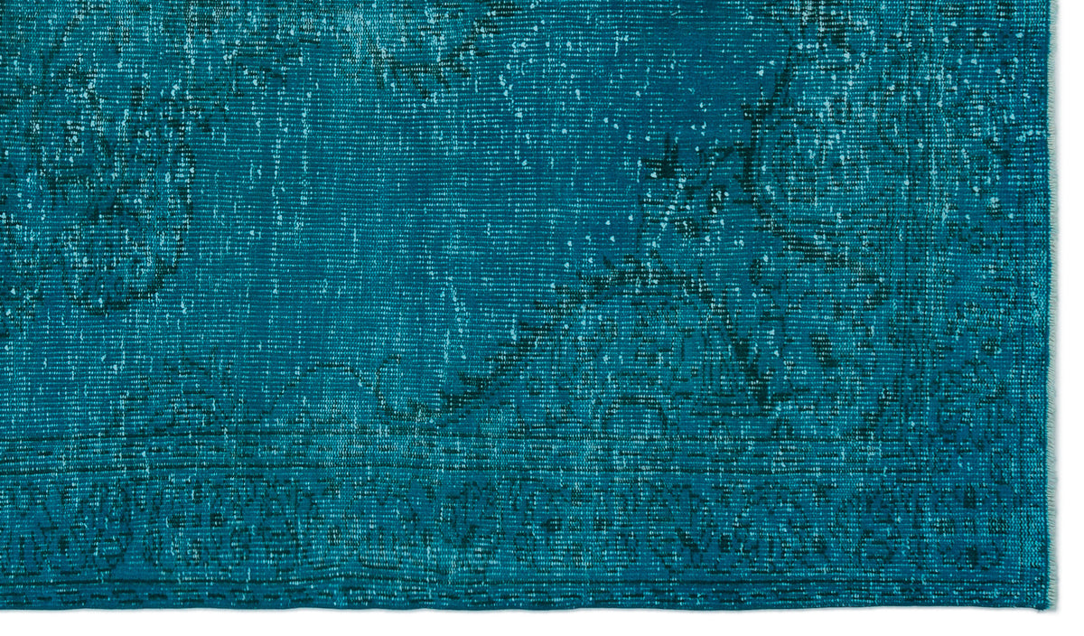 Turquoise  Over Dyed Vintage Rug 5&#39;8&#39;&#39; x 9&#39;7&#39;&#39; ft 172 x 291 cm