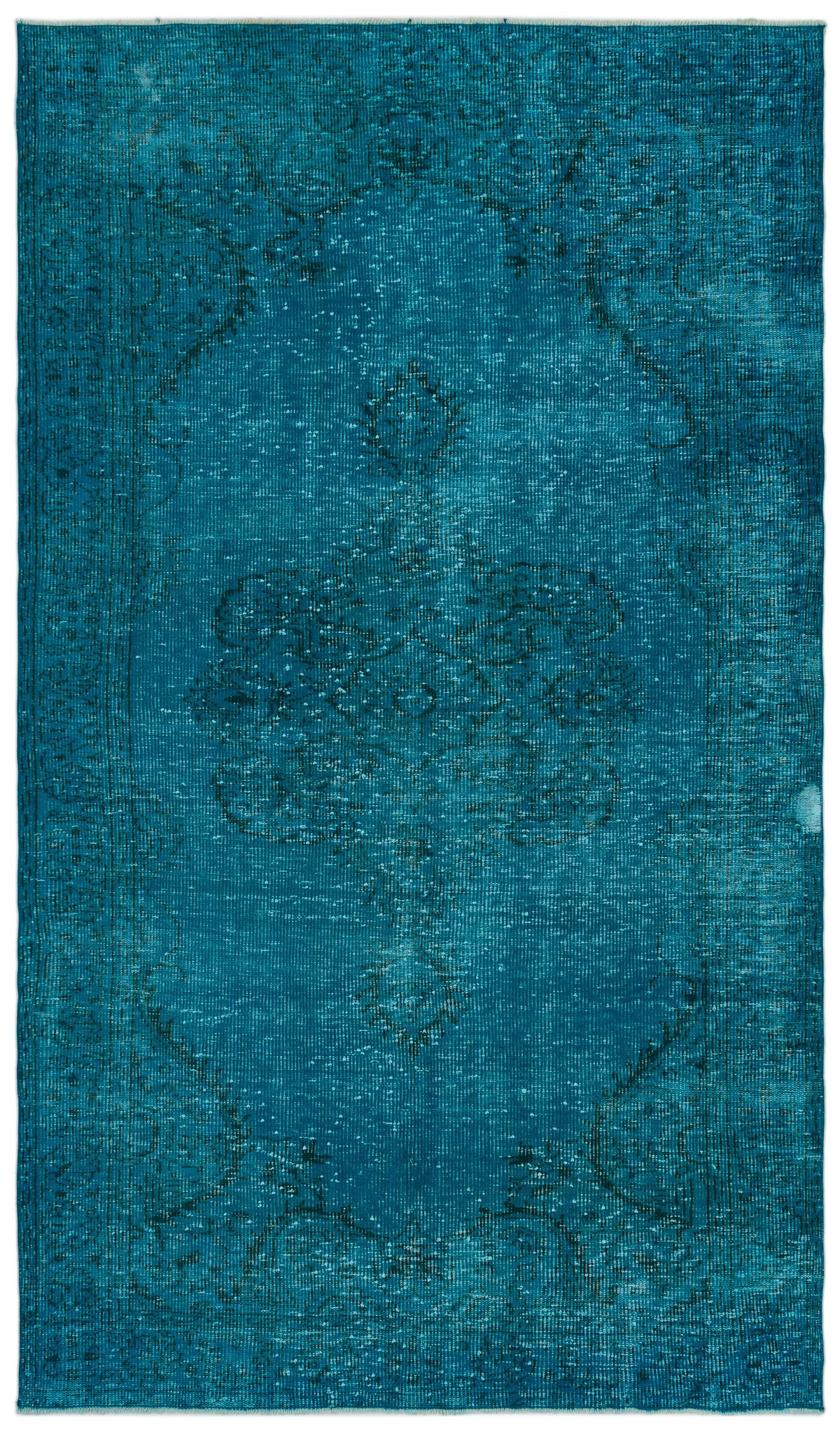 Turquoise  Over Dyed Vintage Rug 5&#39;8&#39;&#39; x 9&#39;7&#39;&#39; ft 172 x 291 cm