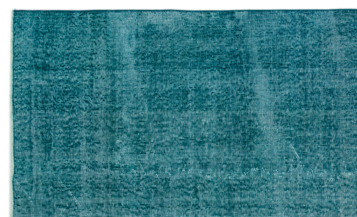 Turquoise  Over Dyed Vintage Rug 5&#39;0&#39;&#39; x 8&#39;4&#39;&#39; ft 153 x 254 cm