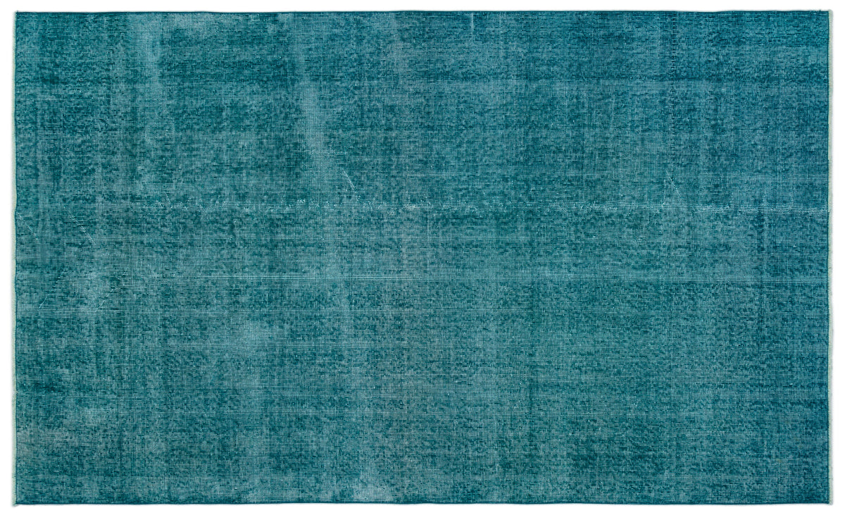 Turquoise  Over Dyed Vintage Rug 5&#39;0&#39;&#39; x 8&#39;4&#39;&#39; ft 153 x 254 cm