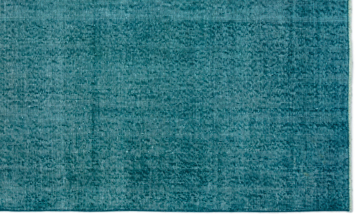 Turquoise  Over Dyed Vintage Rug 5&#39;0&#39;&#39; x 8&#39;4&#39;&#39; ft 153 x 254 cm