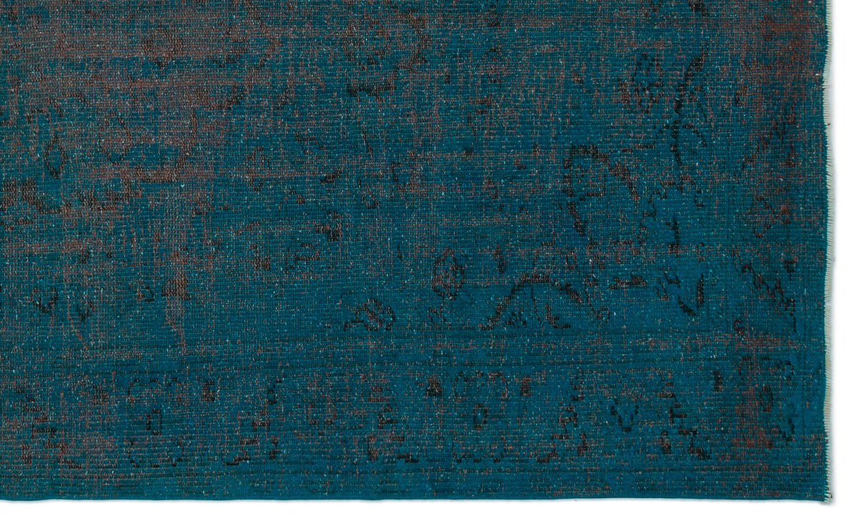 Turquoise  Over Dyed Vintage Rug 5&#39;4&#39;&#39; x 8&#39;6&#39;&#39; ft 162 x 260 cm